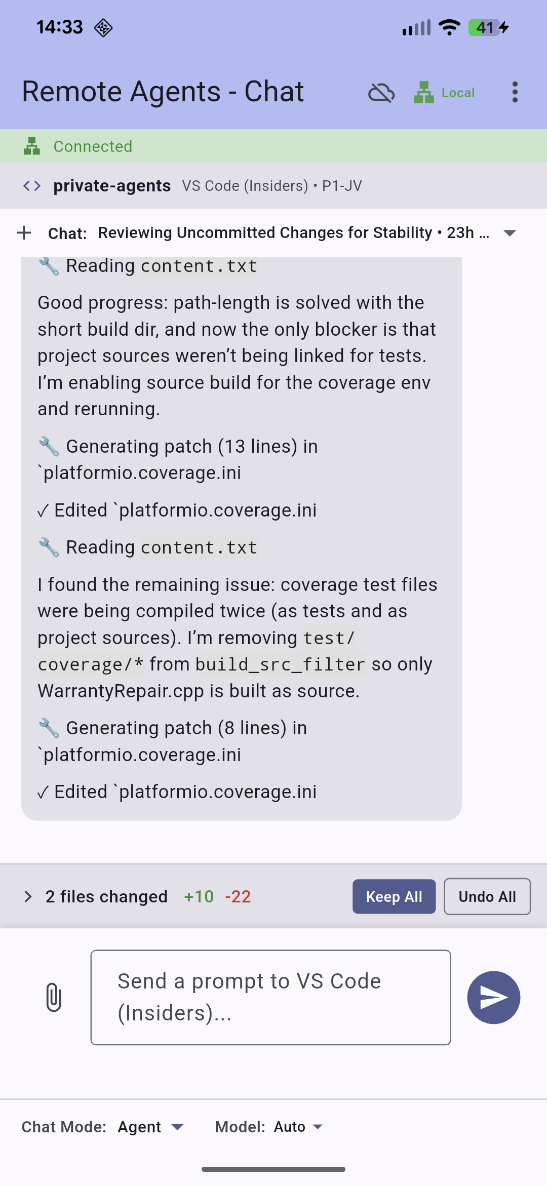 Remote Agents app screenshot